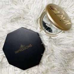 Impressions Vanity Company Cosmic Wireless LED Compact Mirror, Adjustable Brightness, Black -Laural Home Shop e02175c0011d973e 8910 w800 h800 b0 p0