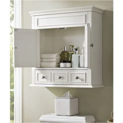 Pemberly Row Medicine Cabinet In White -Laural Home Shop e03141090be61b4f 4292 w800 h800 b0 p0