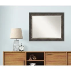 Amanti Art Bark Rustic Char Beveled Bathroom Wall Mirror - 33 X 27 In. -Laural Home Shop e06112330ec6db40 6186 w800 h800 b0 p0