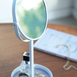 Yamazaki Home Vanity Mirror, Steel, White -Laural Home Shop e0a11a44025ad6e5 9384 w800 h800 b0 p0