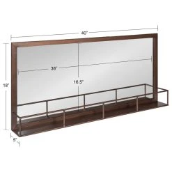 Uniek Jackson Metal Frame Mirror With Shelf, Bronze 18x40 -Laural Home Shop e0a1f75800ae70ec 5342 w800 h800 b1 p0