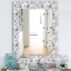 Designart Texture In A Flower Design Bohemian Eclectic Frameless Vanity Mirror, 8 Designart Texture In A Flower Design Bohemian Eclectic Frameless Vanity Mirror, -Laural Home Shop e0b10d0603373353 4803 w800 h800 b0 p0