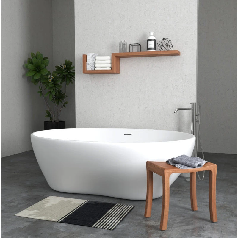 AquaTeak Patented 18" Asia Curve Teak Shower Bench 4 AquaTeak Patented 18" Asia Curve Teak Shower Bench - Image 2