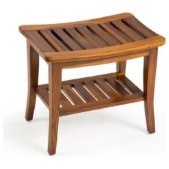 ALATEAK Ala Teak Indoor/Outdoor Patio Garden Yard Bath Waterproof Bench Stool