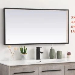 Elegant Furniture & Lighting Modern Black Led Mirror 16 Elegant Furniture & Lighting Modern Black Led Mirror -Laural Home Shop e1012c7b02837765 7513 w800 h800 b0 p0