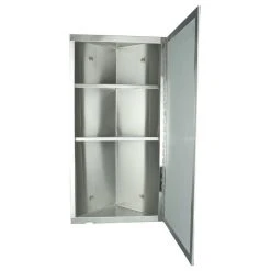 Renovators Supply Manufacturing Wall Mount Corner Medicine Cabinet Storage With Mirror Brushed Stainless Steel -Laural Home Shop e1e12c9b0b620c62 0188 w800 h800 b1 p0