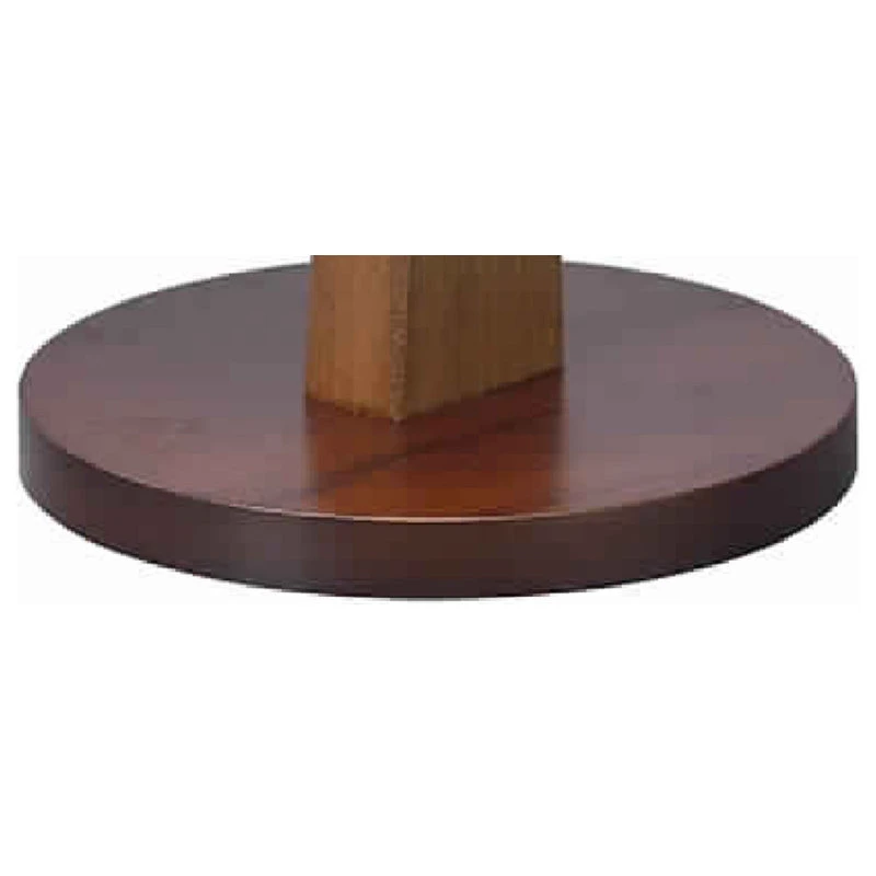 Benjara Wooden Makeup Round Mirror With Pedestal Base Brown And Silver- Saltoro Sherpi 4 Benjara Wooden Makeup Round Mirror With Pedestal Base Brown And Silver- Saltoro Sherpi - Image 2