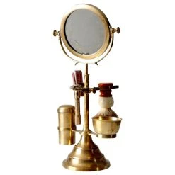 Unknown Consigned, Antique Shaving Kit And Mirror Stand