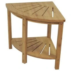 Redmon Bamboo Spa Style Corner Shower Seat With Shelf