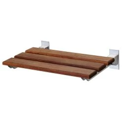 Anzzi Bohemian 18.7 In. Teak Wall Mounted Folding Shower Seat
