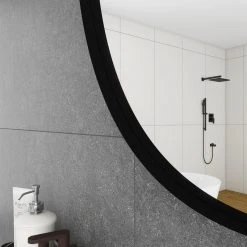 JimsMaison Oval Framed Wall Mounted Bathroom Vanity Mirror, Black, 24x36 -Laural Home Shop e2f1940a0317126b 2750 w800 h800 b0 p0