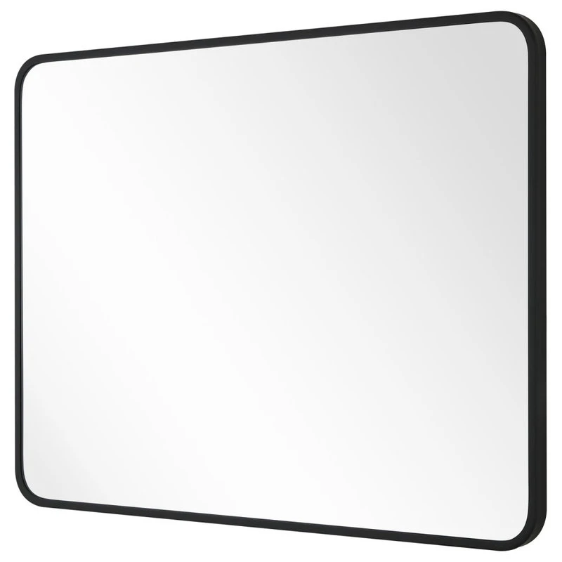 LEDEL Modern Rounded Rectangular Metal Framed Bathroom Vanity Mirror, 30"x40" 4 LEDEL Modern Rounded Rectangular Metal Framed Bathroom Vanity Mirror, 30"x40" - Image 2