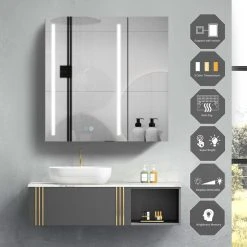 JimsMaison 30" Square Black Aluminum Surface Mount Medicine Cabinet With Mirror -Laural Home Shop e3b15e170311b5db 7358 w800 h800 b0 p0