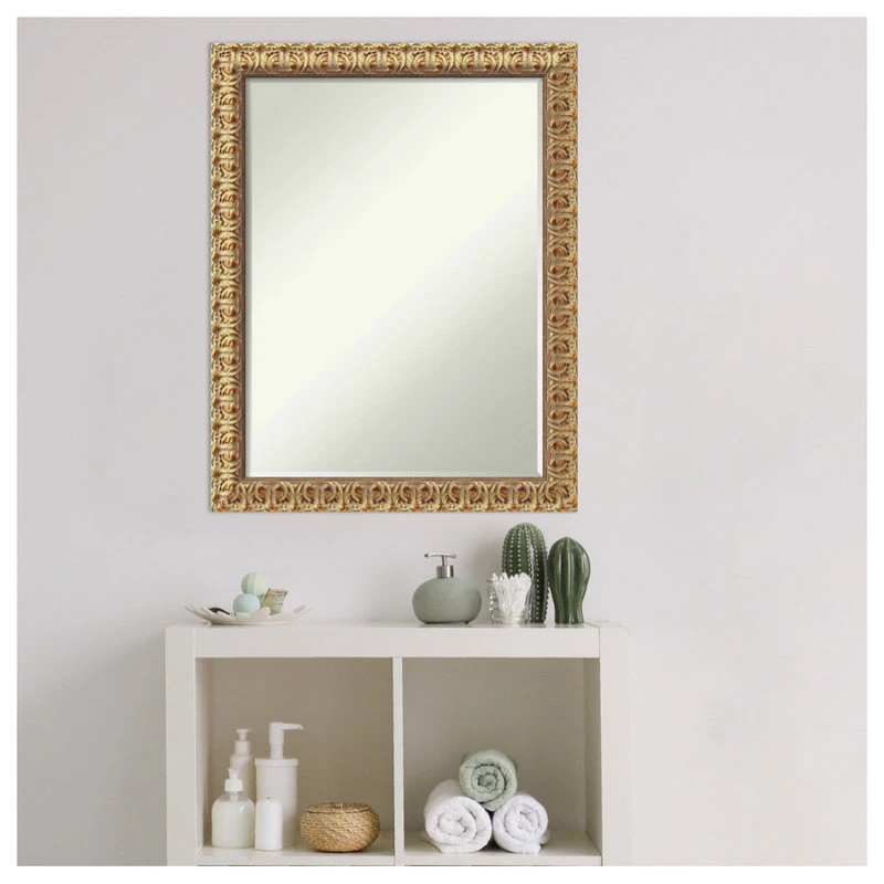 Amanti Art Florentine Gold Petite Bevel Wood Bathroom Wall Mirror 21.5 X 27.5 In. 8 Amanti Art Florentine Gold Petite Bevel Wood Bathroom Wall Mirror 21.5 X 27.5 In. - Image 6
