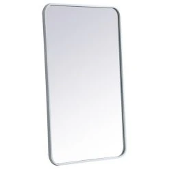 Elegant Furniture & Lighting Elegant Decor Evermore 22x36" Soft Corner Metal Rectangular Mirror In White -Laural Home Shop e441200503997c96 8655 w800 h800 b1 p0