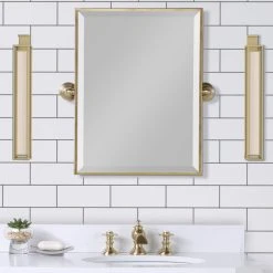 Water Creation Water-Creation Empire 18"x24" In. Metal Rectangular Mirror In Satin Gold PVD 11 Water Creation Water-Creation Empire 18"x24" In. Metal Rectangular Mirror In Satin Gold PVD -Laural Home Shop e491bcb10ef25ab0 8221 w800 h800 b0 p0