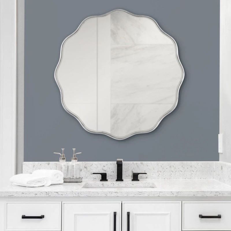 Uniek Viona Round Scalloped Mirror, Silver 26" Diameter 8 Uniek Viona Round Scalloped Mirror, Silver 26" Diameter - Image 6