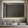 Blossom Kitchen & Bath Supply Fogless, Dimmable, Color Temperature Adjustable LED Mirror, Brush Gold, 48x36