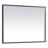 Elegant Furniture & Lighting Modern Black Led Mirror