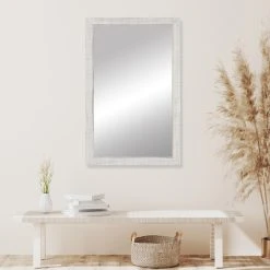 FrameMyMirror Huntington Framed Wall Mirror, White, 36"x36" -Laural Home Shop e591855503ebb4f7 1969 w800 h800 b0 p0