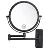 Secret Bath Wall Mount 8" Two Sided Swivel Magnification Mirror, Matte Black