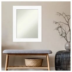 Amanti Art Cabinet White Non-Beveled Bathroom Wall Mirror - 23.5 X 29.5 In. -Laural Home Shop e5e1c81202bddc88 6189 w800 h800 b1 p0