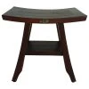 DecoTeak Satori 18" Eastern Styled Teak Shower Bench With Shelf