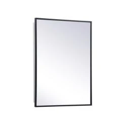 Elegant Furniture & Lighting Elegant Decor Wyn 20x28" Metal And MDF Mirror Medicine Cabinet In Black -Laural Home Shop e6312a6303c63b76 3151 w800 h800 b1 p0