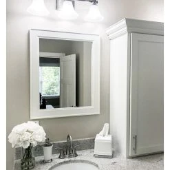 FrameMyMirror Porter White Framed Mirror, 20"x36" -Laural Home Shop e6f1a8d103ebbcc8 3976 w800 h800 b0 p0