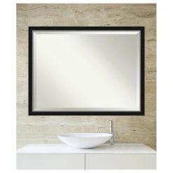 Amanti Art Eva Black Silver Narrow Beveled Bathroom Wall Mirror - 43 X 33 In. 12 Amanti Art Eva Black Silver Narrow Beveled Bathroom Wall Mirror - 43 X 33 In. -Laural Home Shop e701a31d0d1d1a75 5259 w800 h800 b1 p0