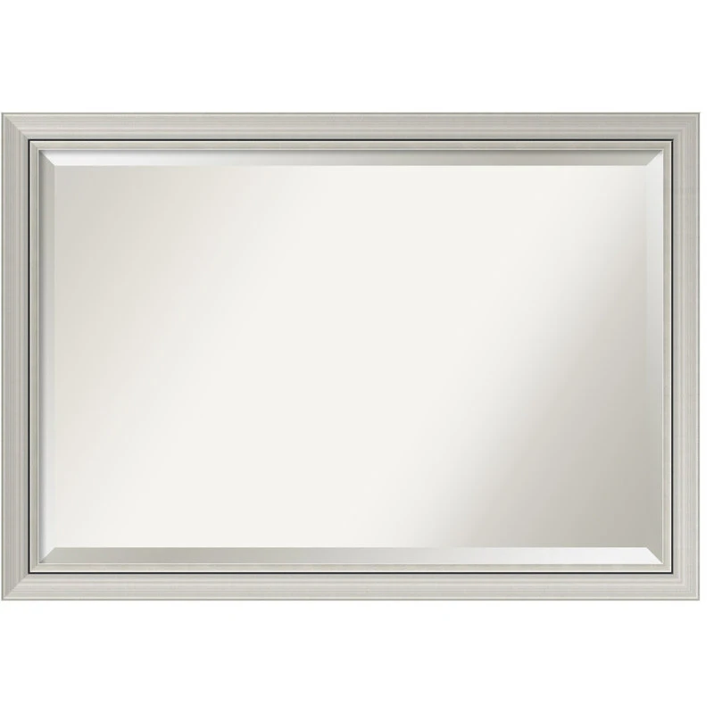 Amanti Art Romano Silver Narrow Beveled Wood Bathroom Wall Mirror - 39.75 X 27.75 In. 3 Amanti Art Romano Silver Narrow Beveled Wood Bathroom Wall Mirror - 39.75 X 27.75 In.