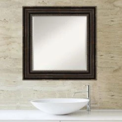 Amanti Art Stately Bronze Framed Beveled Bathroom Vanity Wall Mirror, 26.25x26.25" 14 Amanti Art Stately Bronze Framed Beveled Bathroom Vanity Wall Mirror, 26.25x26.25" -Laural Home Shop e7711f65034463ed 5167 w800 h800 b0 p0
