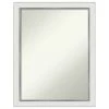 Amanti Art Eva White Silver Narrow Non-Beveled Bathroom Wall Mirror - 21 X 27 In.
