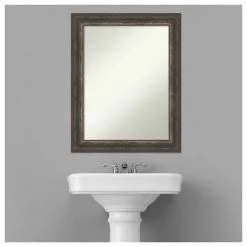 Amanti Art Alta Rustic Char Non-Beveled Bathroom Wall Mirror - 22.5 X 28.5 In. 17 Amanti Art Alta Rustic Char Non-Beveled Bathroom Wall Mirror - 22.5 X 28.5 In. -Laural Home Shop e811074402bddc76 6189 w800 h800 b1 p0