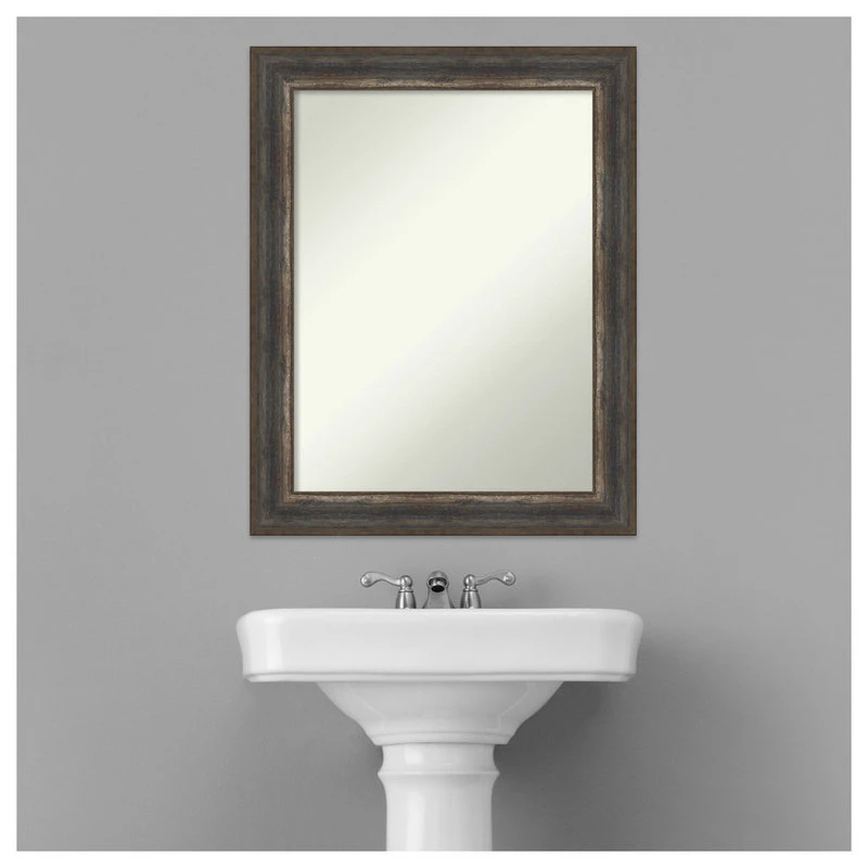 Amanti Art Alta Rustic Char Non-Beveled Bathroom Wall Mirror - 22.5 X 28.5 In. 9 Amanti Art Alta Rustic Char Non-Beveled Bathroom Wall Mirror - 22.5 X 28.5 In. - Image 7