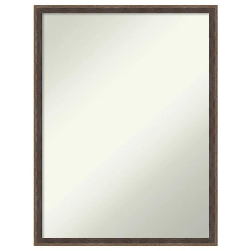 Amanti Art Hardwood Wedge Mocha Non-Beveled Wood Bathroom Wall Mirror - 19.25 X 25.25 In. 3 Amanti Art Hardwood Wedge Mocha Non-Beveled Wood Bathroom Wall Mirror - 19.25 X 25.25 In.