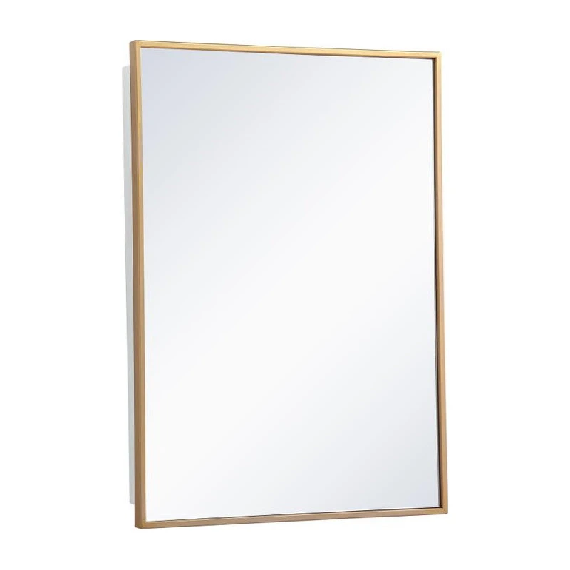 Elegant Furniture & Lighting Metal Mirror Medicine Cabinet 20"x28", Brass Finish 8 Elegant Furniture & Lighting Metal Mirror Medicine Cabinet 20"x28", Brass Finish - Image 6