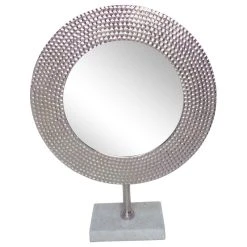 Sagebrook Home Metal 19" Hammered Mirror On Stand 15284-04 -Laural Home Shop e8b16ffb0230e866 2624 w800 h800 b1 p0