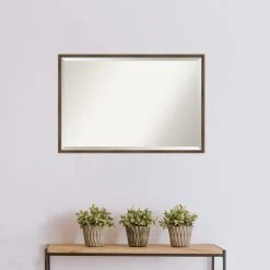 Amanti Art Lucie Light Bronze Beveled Wood Bathroom Wall Mirror - 37 X 25 In. -Laural Home Shop e8c1adf50e3d6b79 6645 w800 h800 b0 p0