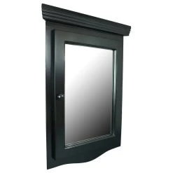 Renovators Supply Manufacturing Black Bathroom Wall Mount Corner Medicine Cabinet Solid Wood Recessed Mirror -Laural Home Shop e8d1da6c0bd75205 0433 w800 h800 b1 p0