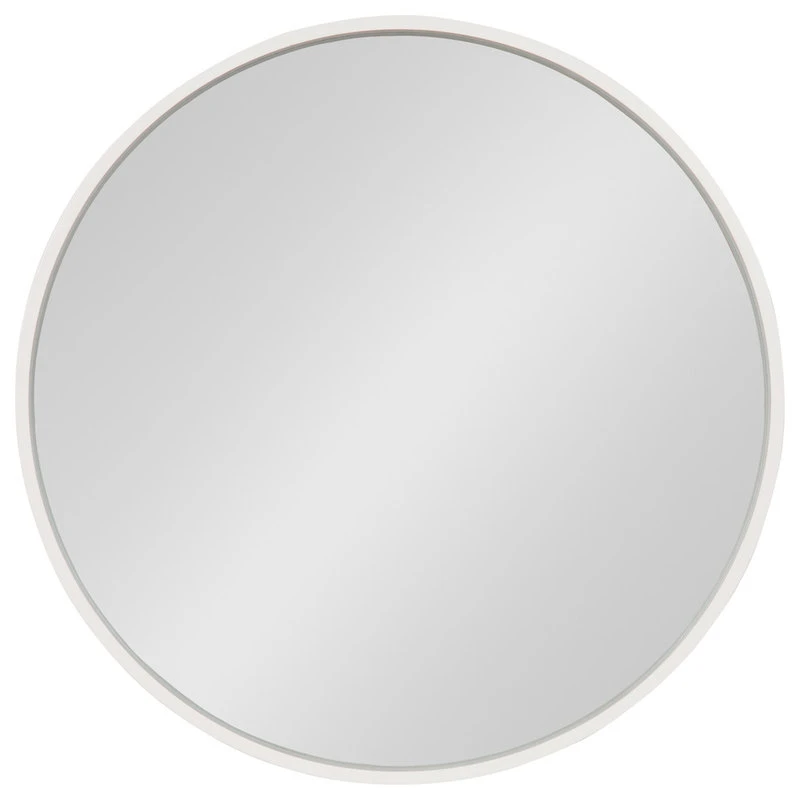 Uniek Travis Round Wood Accent Wall Mirror, White, 25.6diameter 4 Uniek Travis Round Wood Accent Wall Mirror, White, 25.6diameter - Image 2