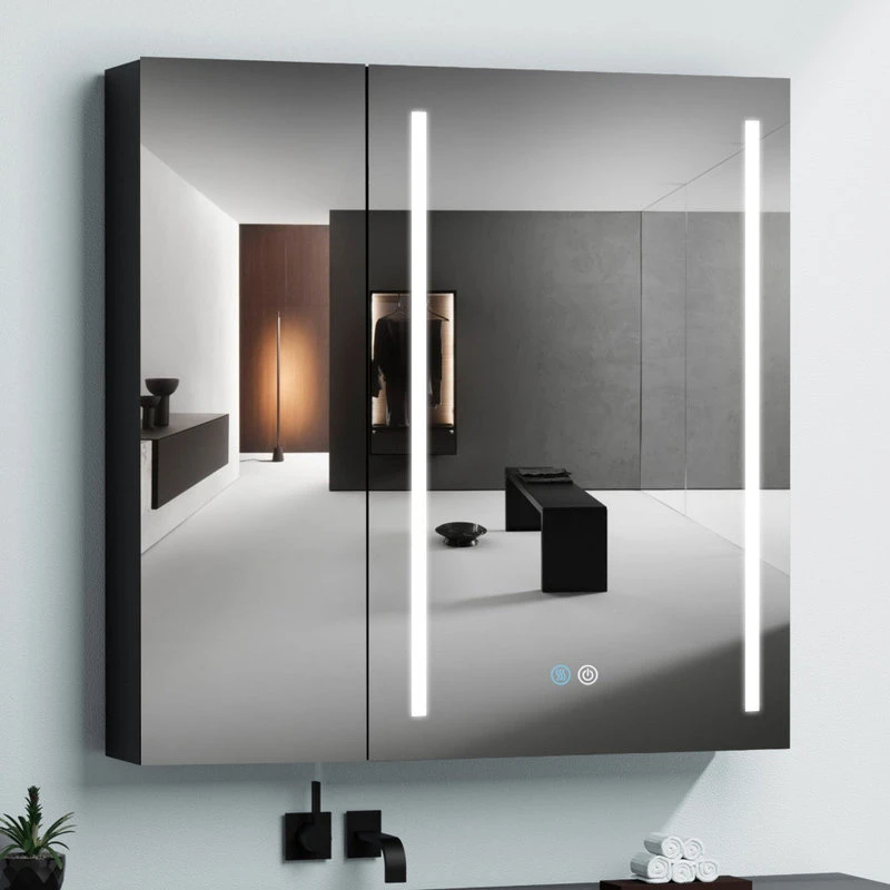 JimsMaison 30" Square Black Aluminum Surface Mount Medicine Cabinet With Mirror 10 JimsMaison 30" Square Black Aluminum Surface Mount Medicine Cabinet With Mirror - Image 8