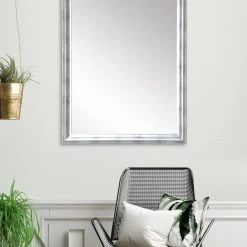 BrandtWorks Modern Brushed Silver Accent Mirror -Laural Home Shop e9a1d2e80f04a1d9 3319 w800 h800 b0 p0