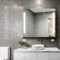 Modland Aurora Double Door LED Medicine Cabinet With Lights On Both Sides ,30×26Inch -Laural Home Shop e9b12b4e032d747a 0872 w800 h800 b0 p0