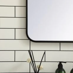 Elegant Furniture & Lighting Ellis Soft Corner Metal Rectangular Mirror, Black, 30"x48" 12 Elegant Furniture & Lighting Ellis Soft Corner Metal Rectangular Mirror, Black, 30"x48" -Laural Home Shop eaf17fe700959006 0951 w800 h800 b0 p0