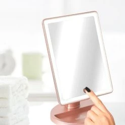 Impressions Vanity Company Touch Ultra LED Makeup Mirror, Standing Base, Rose Gold -Laural Home Shop eb2163330153996a 8942 w800 h800 b0 p0