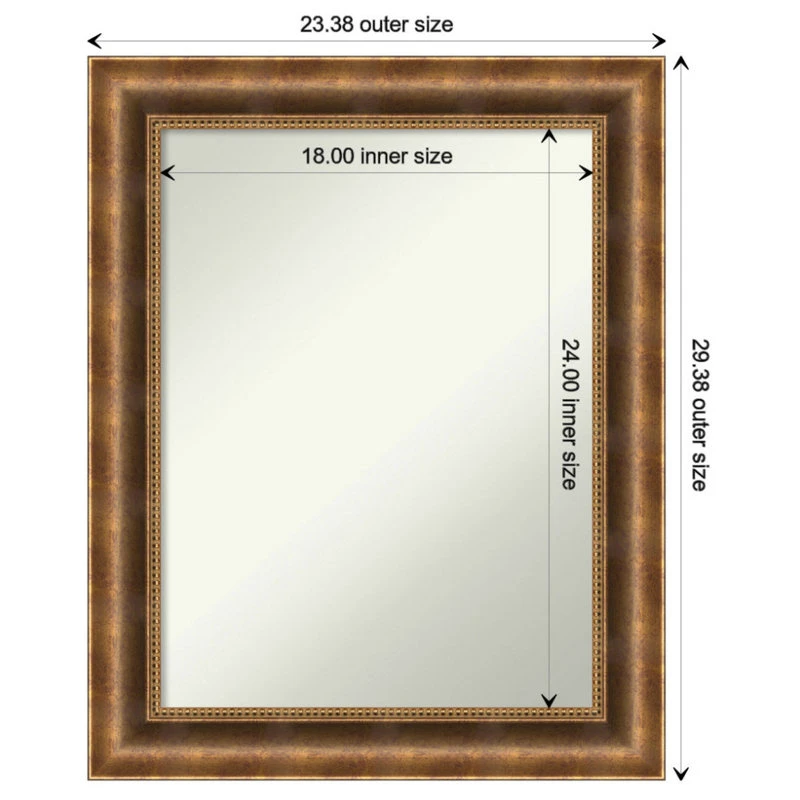 Amanti Art Manhattan Bronze Non-Beveled Wood Bathroom Wall Mirror - 23.5 X 29.5 In. 6 Amanti Art Manhattan Bronze Non-Beveled Wood Bathroom Wall Mirror - 23.5 X 29.5 In. - Image 4