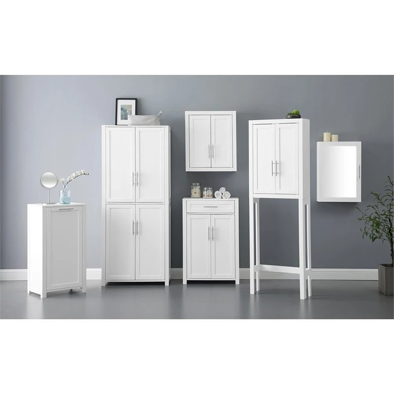 Crosley Furniture Savannah Mirrored Wall Cabinet In White 6 Crosley Furniture Savannah Mirrored Wall Cabinet In White - Image 4