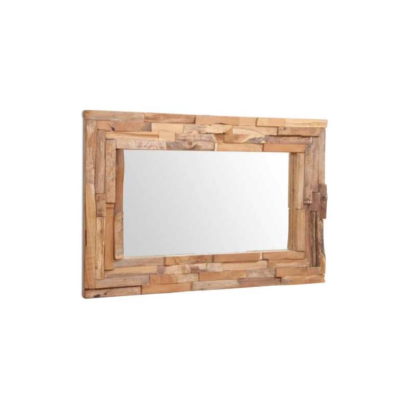 Vida XL International B.V. VidaXL Decorative Mirror Handmade Teak 35.4" Rectangular Wall Hall Ornament 5 Vida XL International B.V. VidaXL Decorative Mirror Handmade Teak 35.4" Rectangular Wall Hall Ornament - Image 3