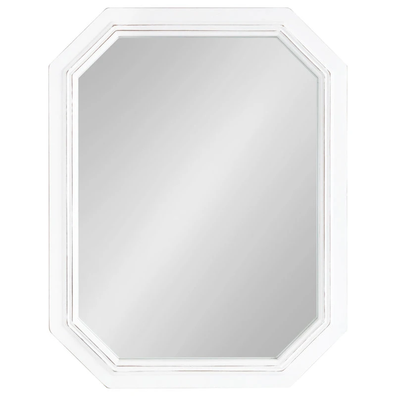 Uniek Palmer Wood Octagon Wall Mirror, White 4 Uniek Palmer Wood Octagon Wall Mirror, White - Image 2
